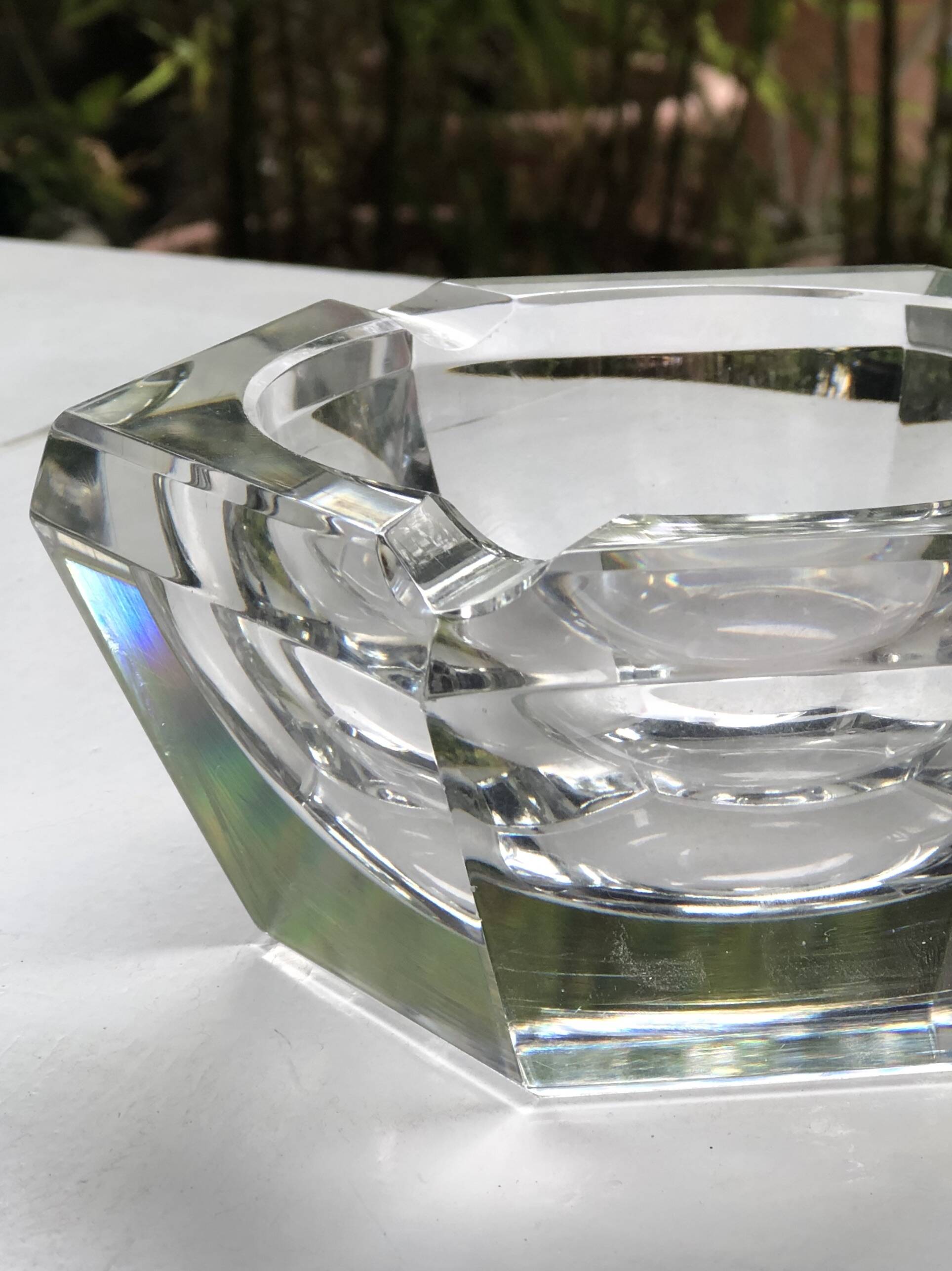 Solid crystal ashtray