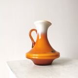 Vintage Murano Cased Glass Vase: Retro Orange Ceramic, 70s Yugoslavia