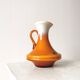 Vintage Murano Cased Glass Vase: Retro Orange Ceramic, 70s Yugoslavia