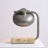 Travertine and chromed metal table lamp by Paolo Salvi, 1960s