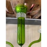 Lustre contemporain en verre de Murano vert avec boubeches Trasparent Rostrato