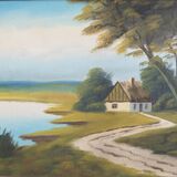 Painting „The Way to Home”, Scandinavian design, 1970s, by V. Kier