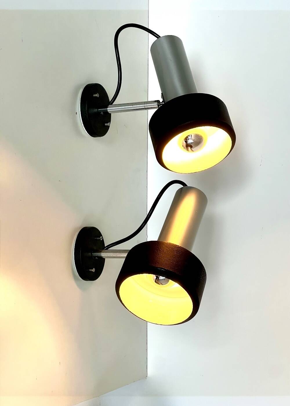 Pair of 50s Disderot Delmas spotlights in modernist style