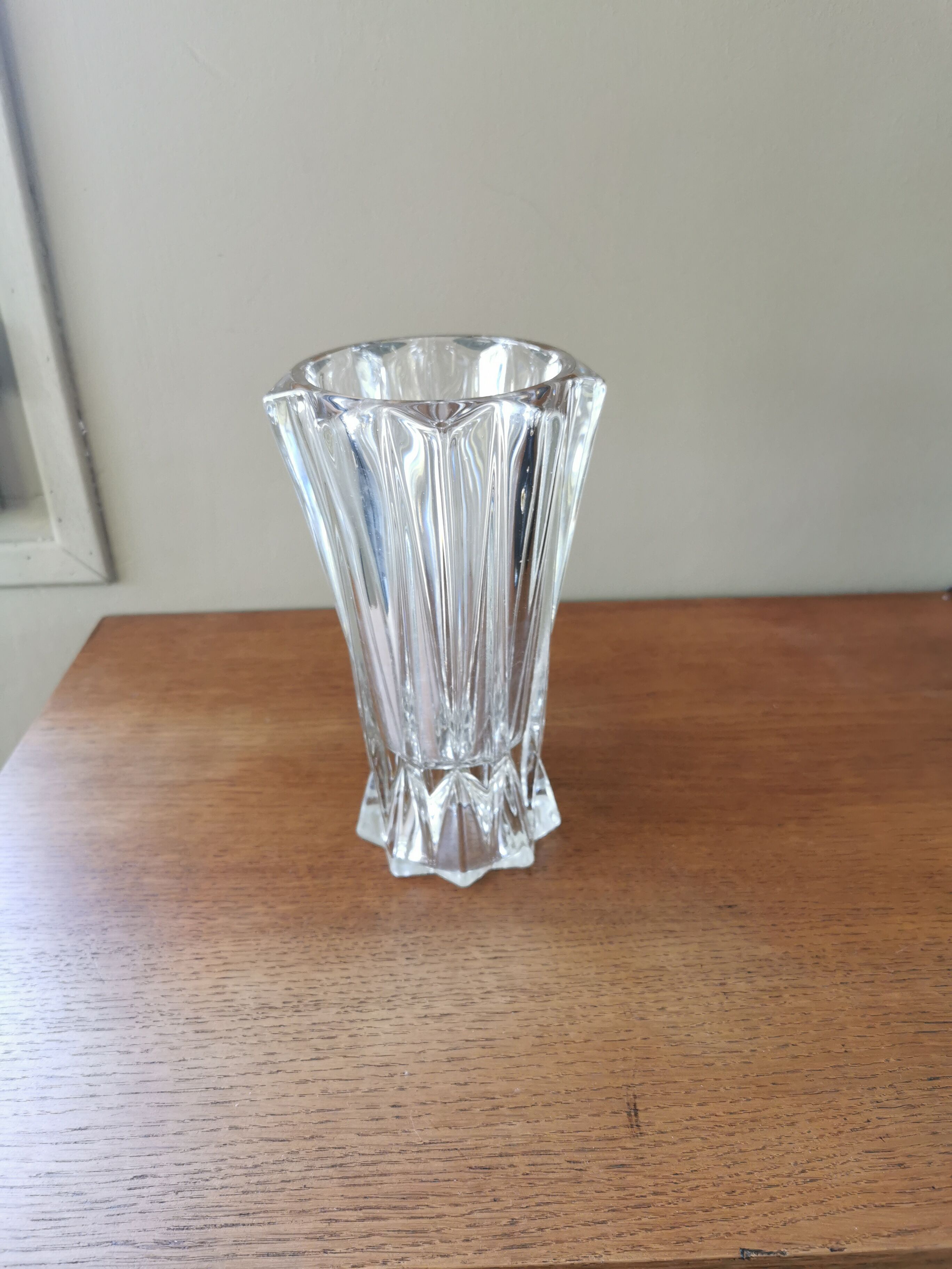 Vintage origami style crystal vase