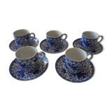 5 tea cups and fine porcelain saucers from Japan