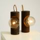 Pair of rare 1960s Temde table and wall lamps made of solid pine
