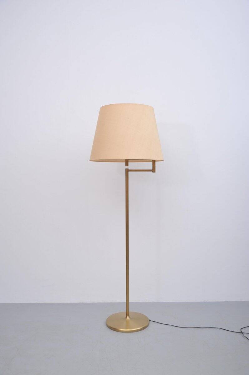 Vintage brass floor lamp with swivel arm, 1970s