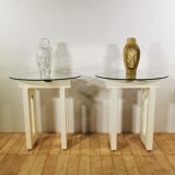 Pair of white painted metal harnesses, circa 1980