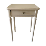Table de chevet ancienne beige patiné