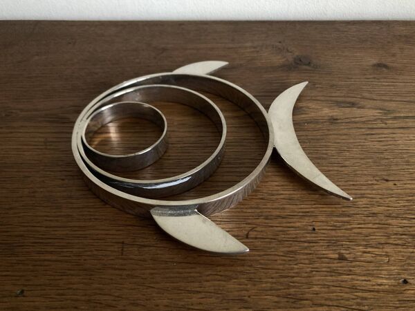 Dessous de plat poisson chromé 1970 space age