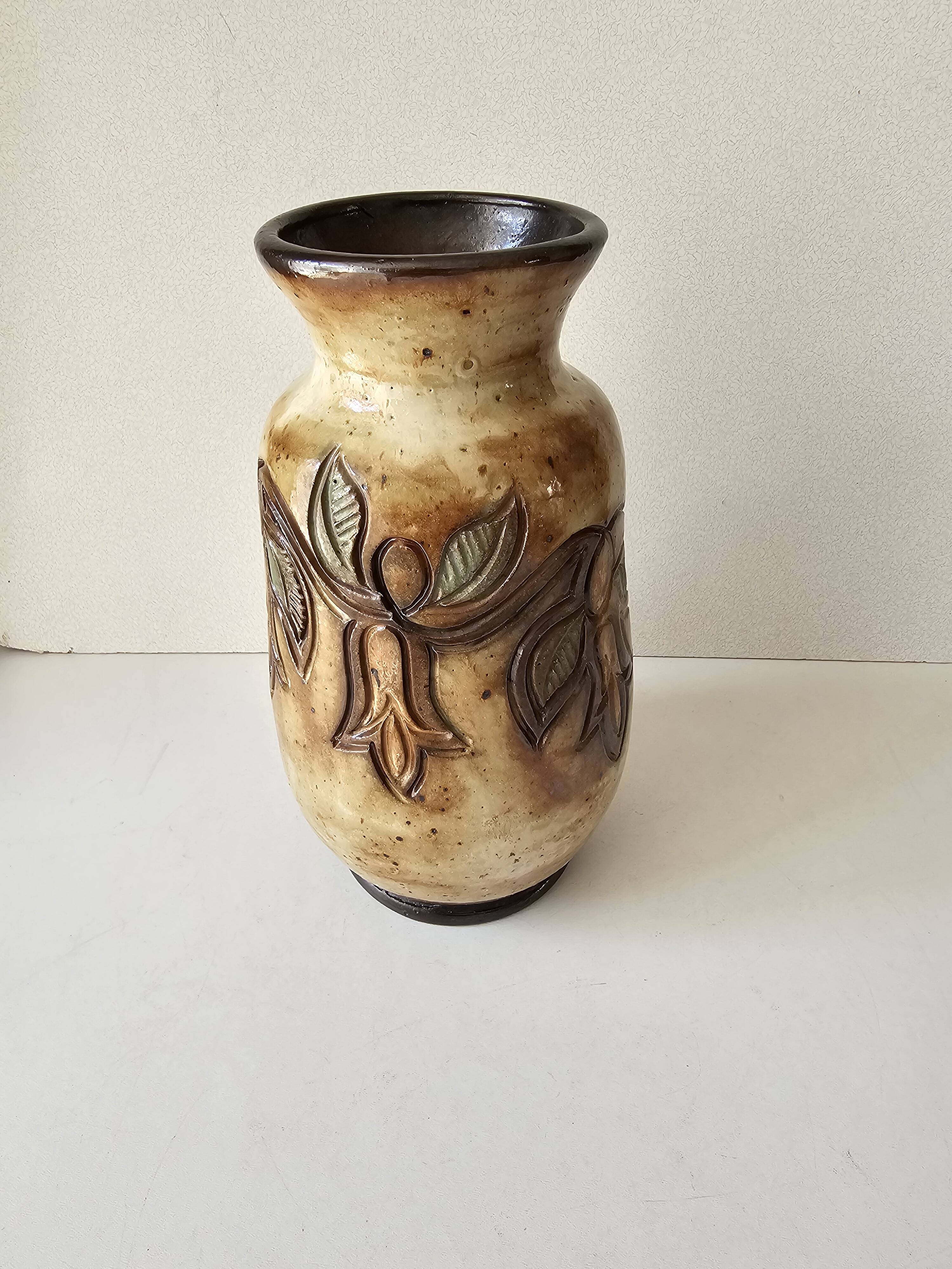 Art Deco ceramic stoneware vase signed Roger GUERIN (1896-1954)