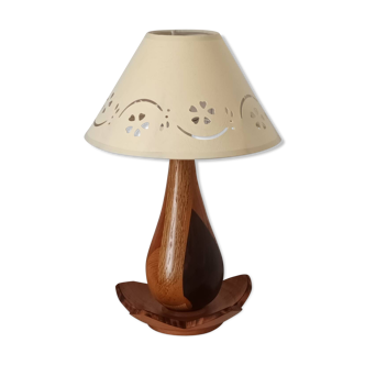 Lampe de table bois vintage