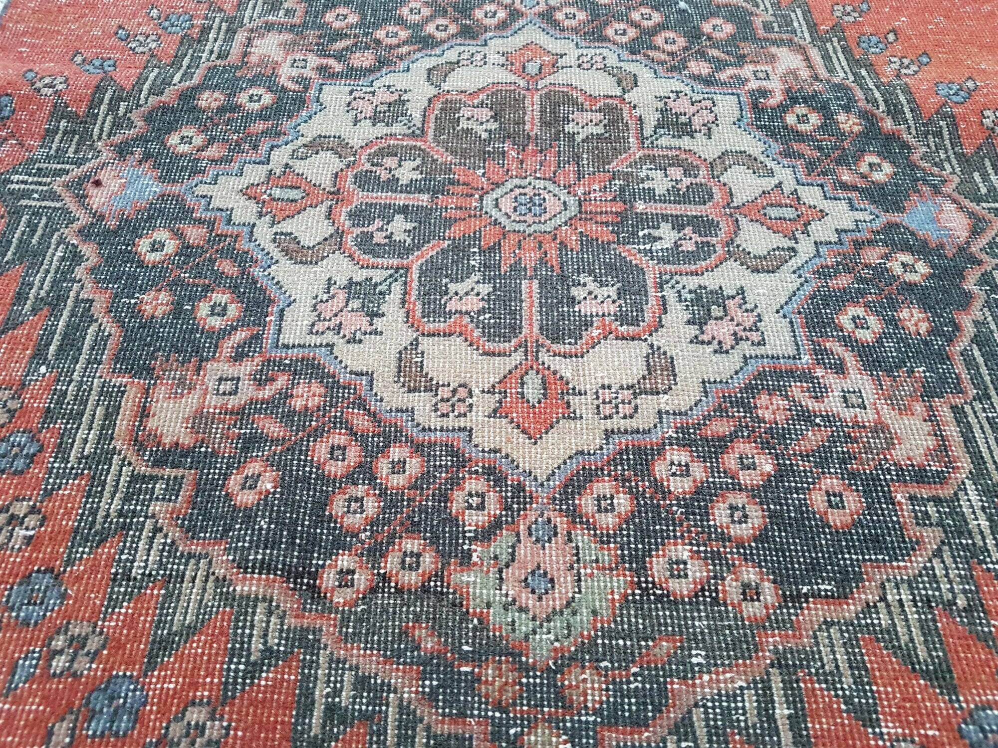 Vintage Turkish hallway rug 102x403 cm