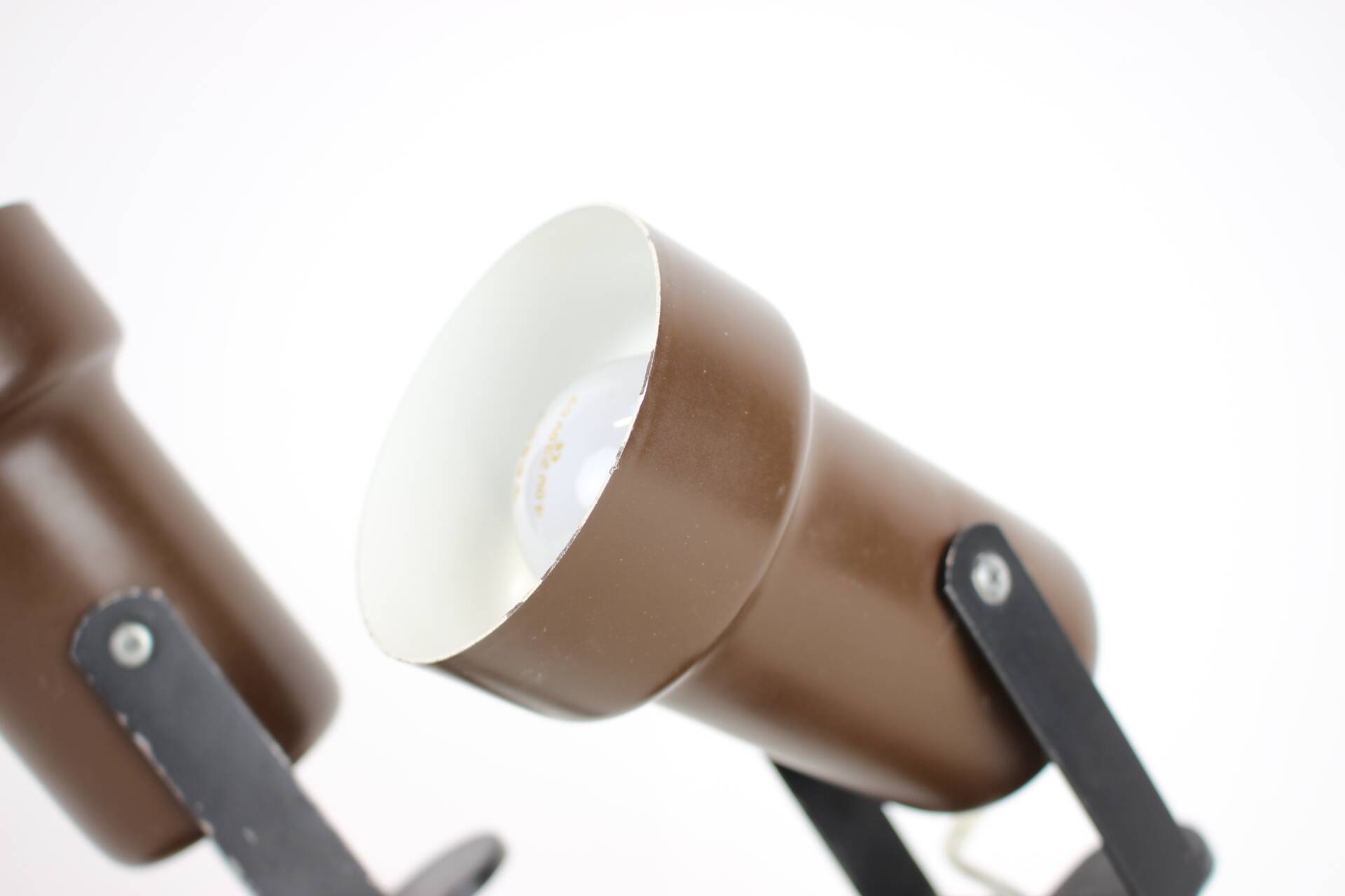 Pair of Two Attachable Table Lamps with a Clip, 1970's, Czechoslovakia