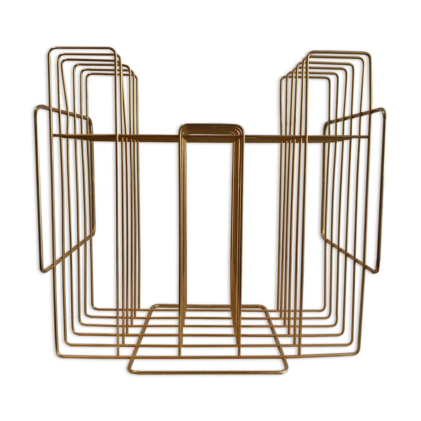 Golden vintage magazine holder