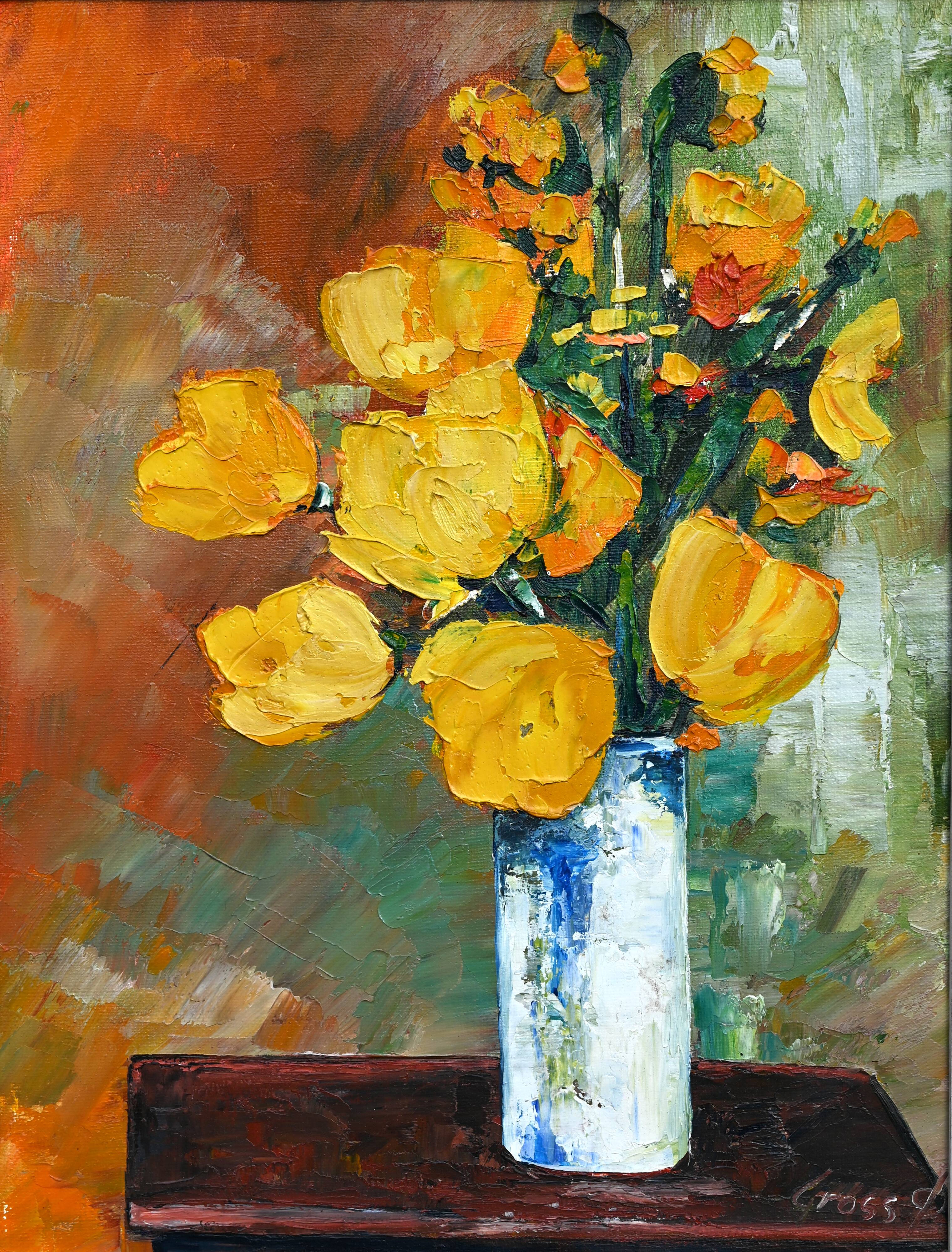 Pierre gross (xxe) bouquet de tulipes jaunes