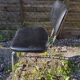 Chromé metal chair - seated - black skaï file vintage 70s