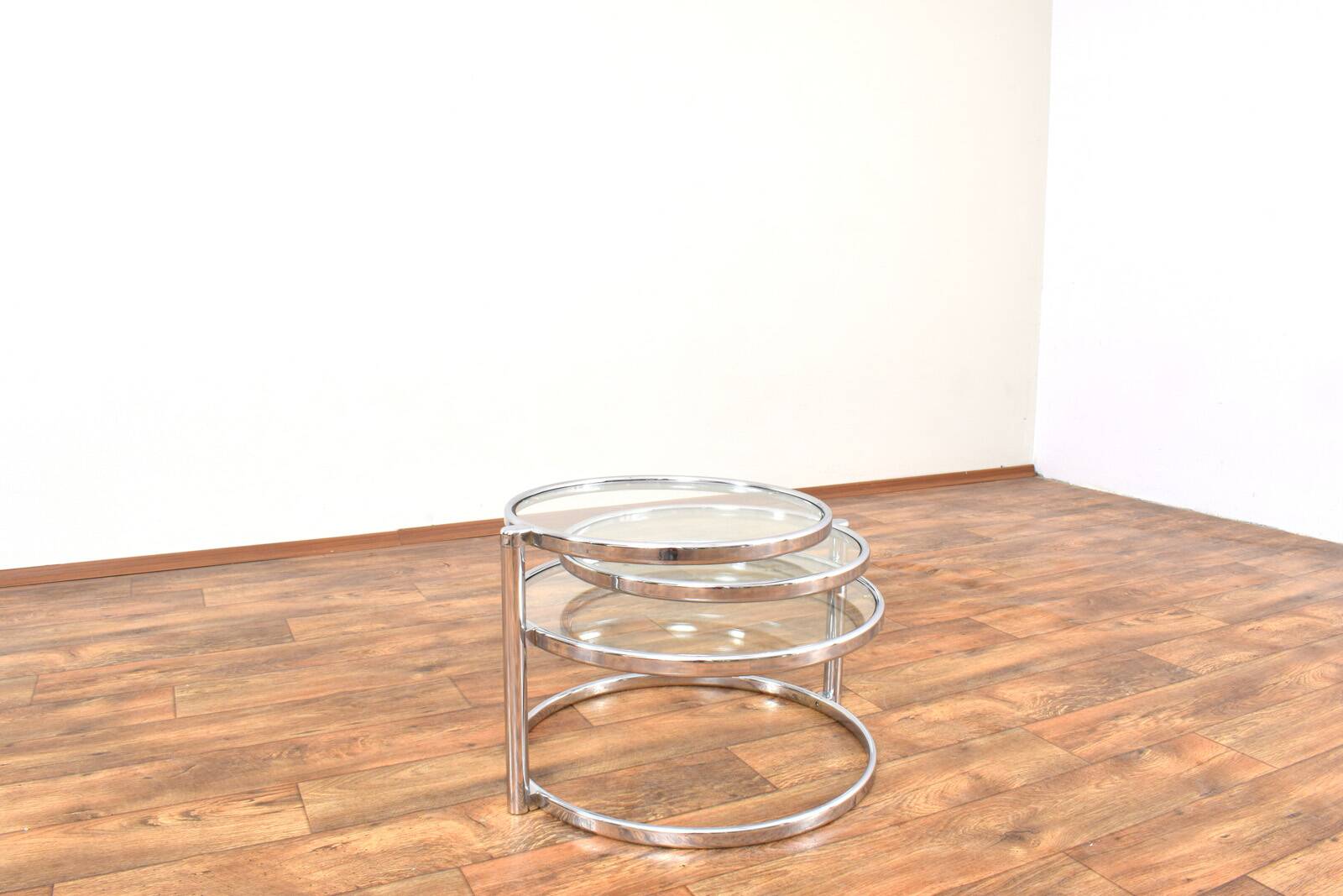 Vintage Chrome Swivel Coffee Table, 1970s