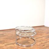 Vintage Chrome Swivel Coffee Table, 1970s