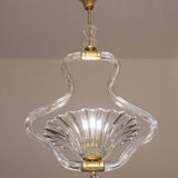 Trasparent Murano Glass Chandelier by Barovier e Toso, 1950s