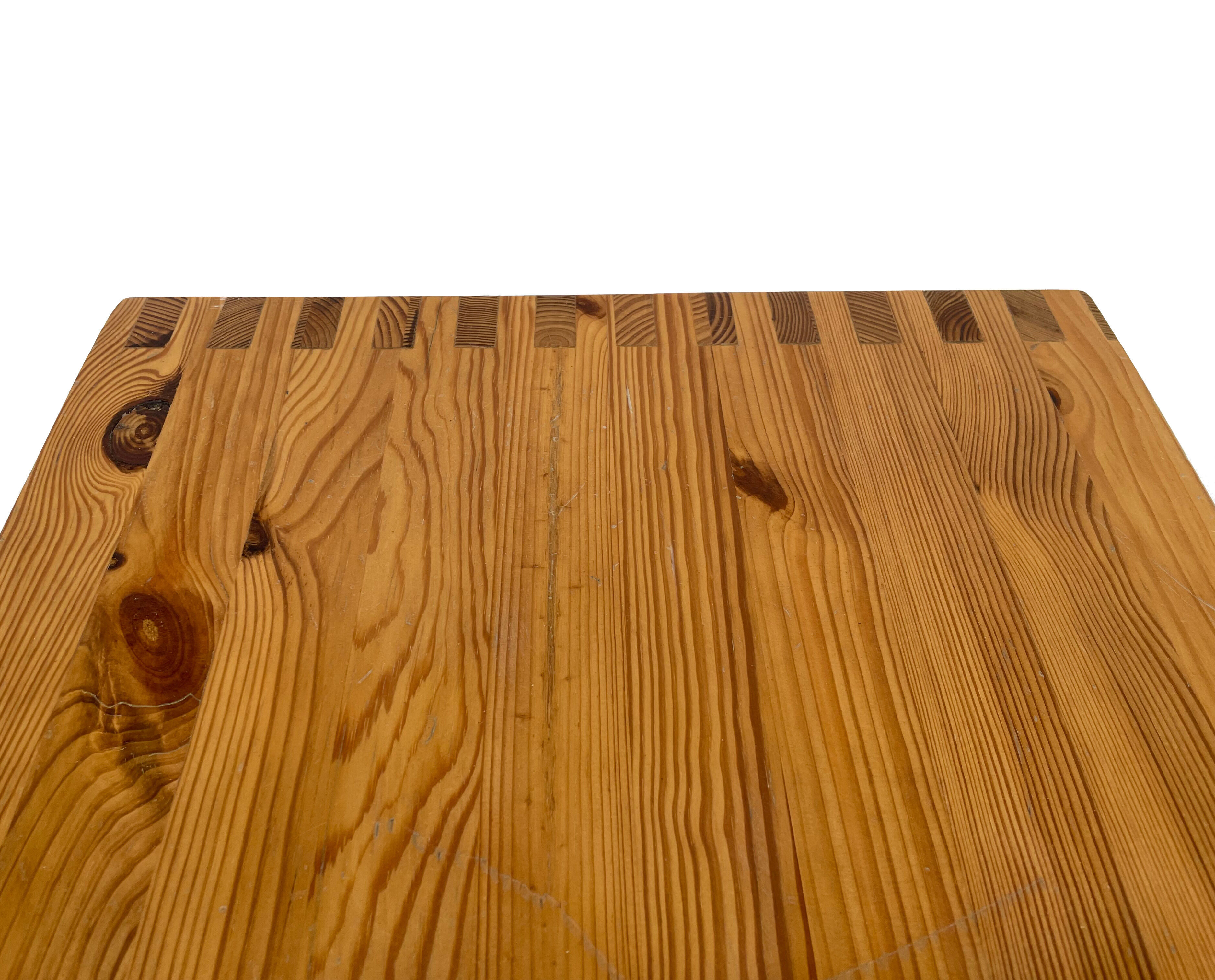 Vintage side table Ate van Apeldoorn, Pine wood 1970s
