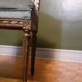 Chaise velours bleu et dorure