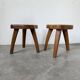 Pair of Henri Bataille oak stools