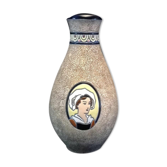 Art Deco ceramist (LE) Emile Laget Large Ceramic Vase Imperial Amphora Baluster Shape ...