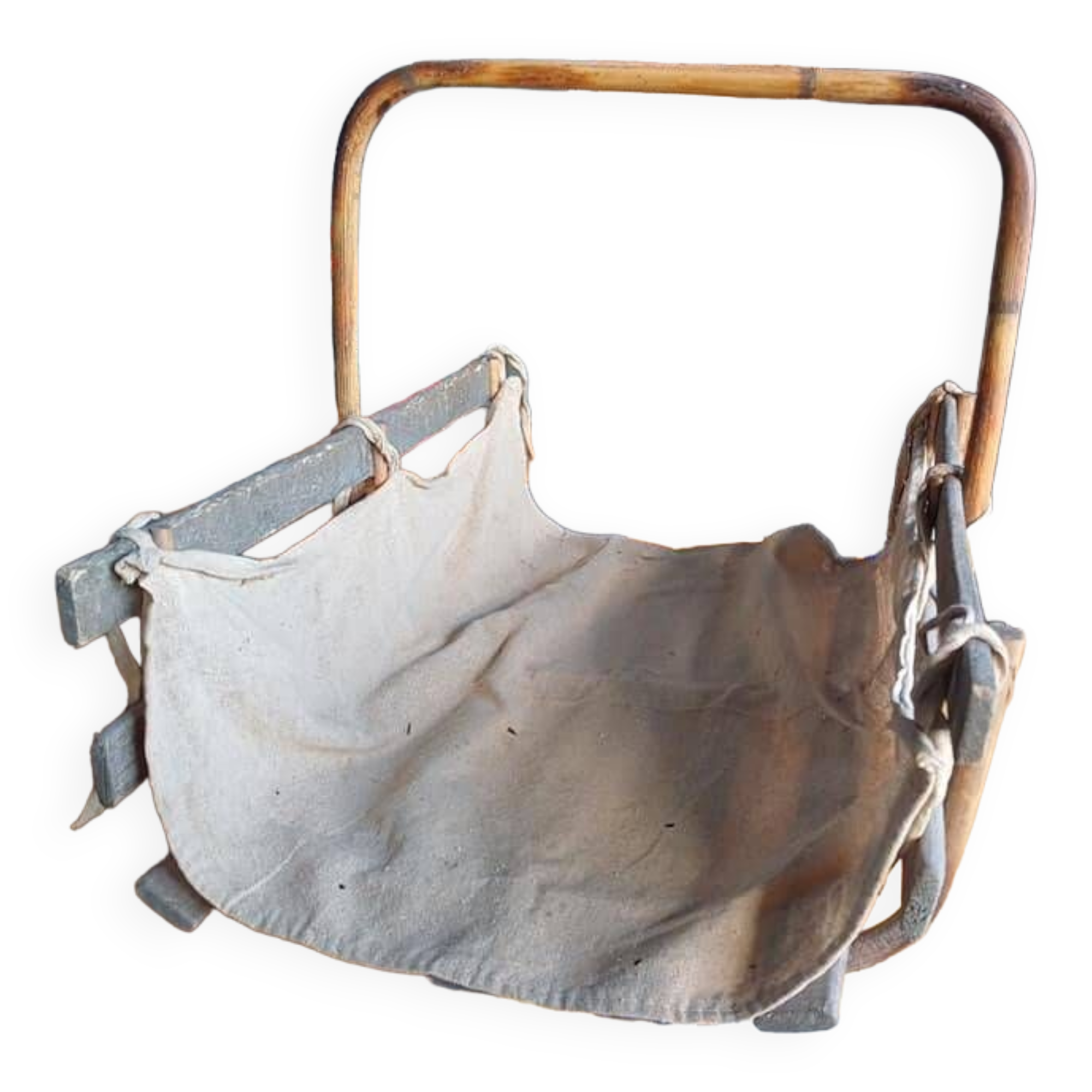 Log storage basket bamboo wood