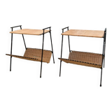 Pair of Raoul Guys Wicker Magazine Racks Circa 195