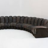Vintage DS-600 Non stop Snake sofa by De Sede in original brown leather, 19
