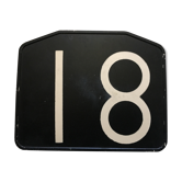 Old plate of bakelite No. 18 bus line