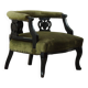 Victorian English decorative chair, velvet and wood, late 19th century.
