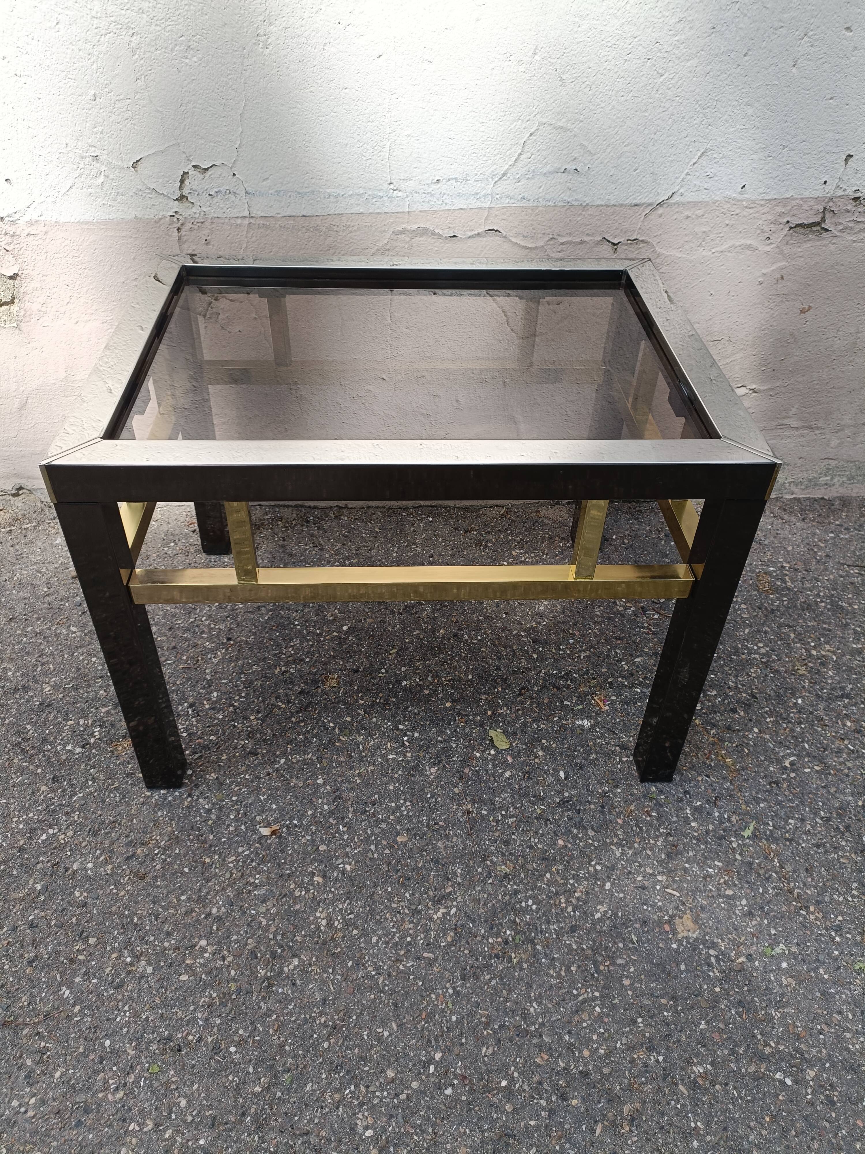 Table basse 80' chrome laiton vintage