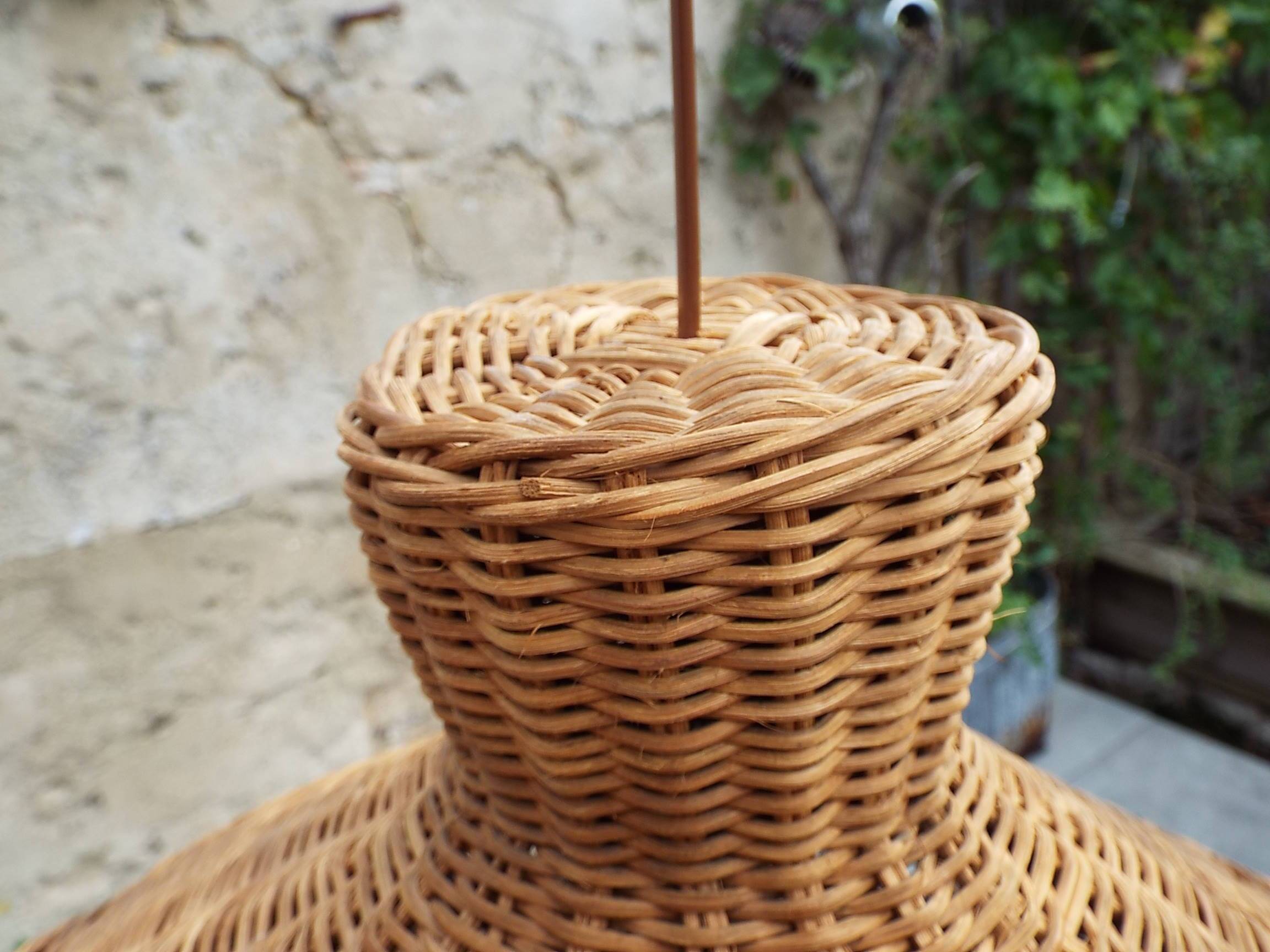 Wicker and rattan pendant light