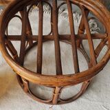 Rattan stool ottoman
