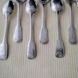 Box of 12 silver-plated teaspoons Shell model