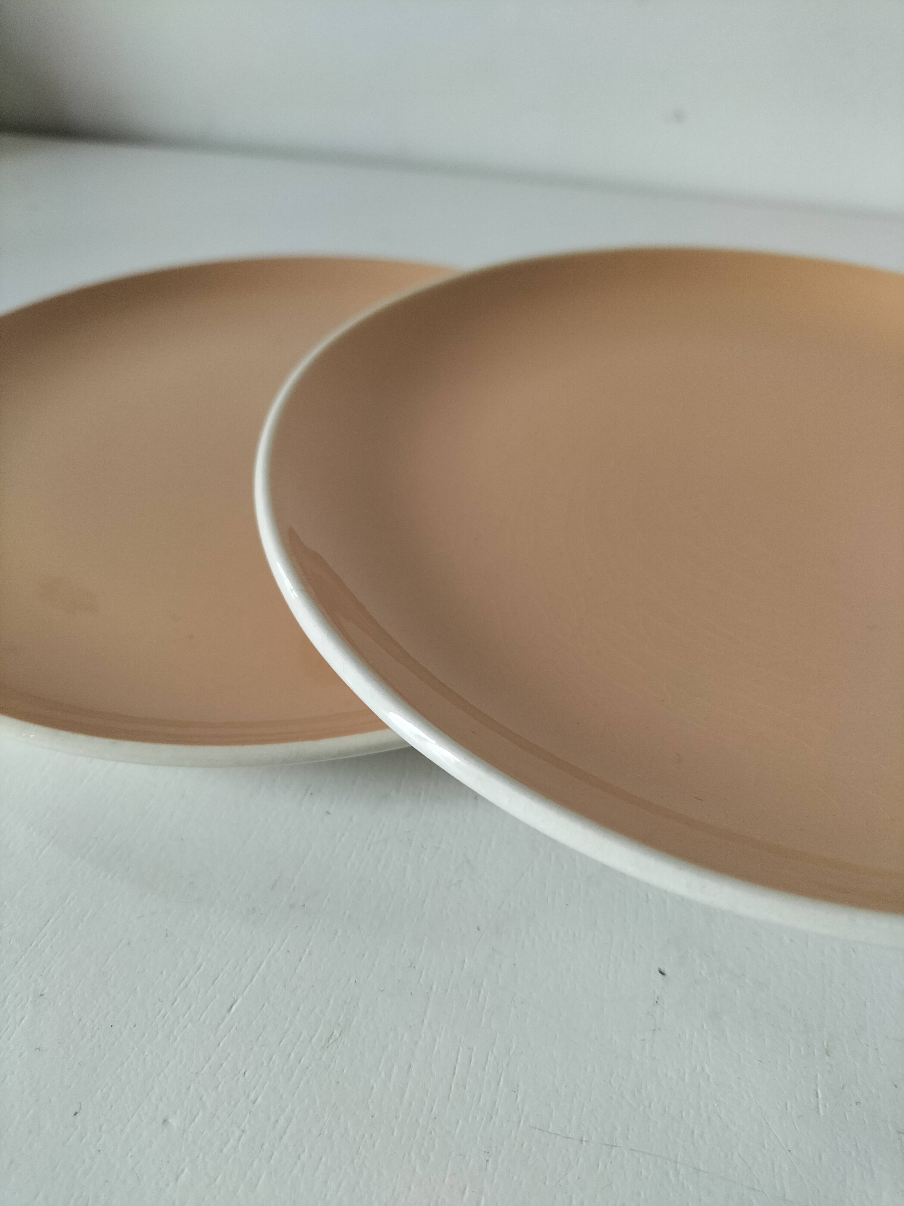 Set of three dessert plates Villeroy & Boch Mettlach powder pink