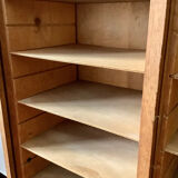 Double sliding curtain filing cabinet