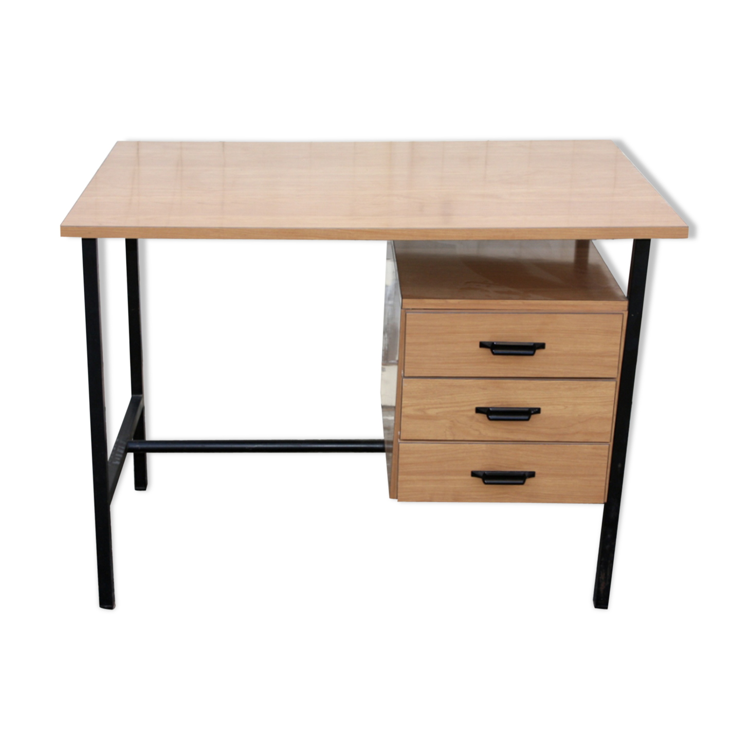 Desk gino metal and formica, vintage, 70s
