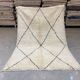 Tapis laine blanc berbere beni ouarain 180x255cm