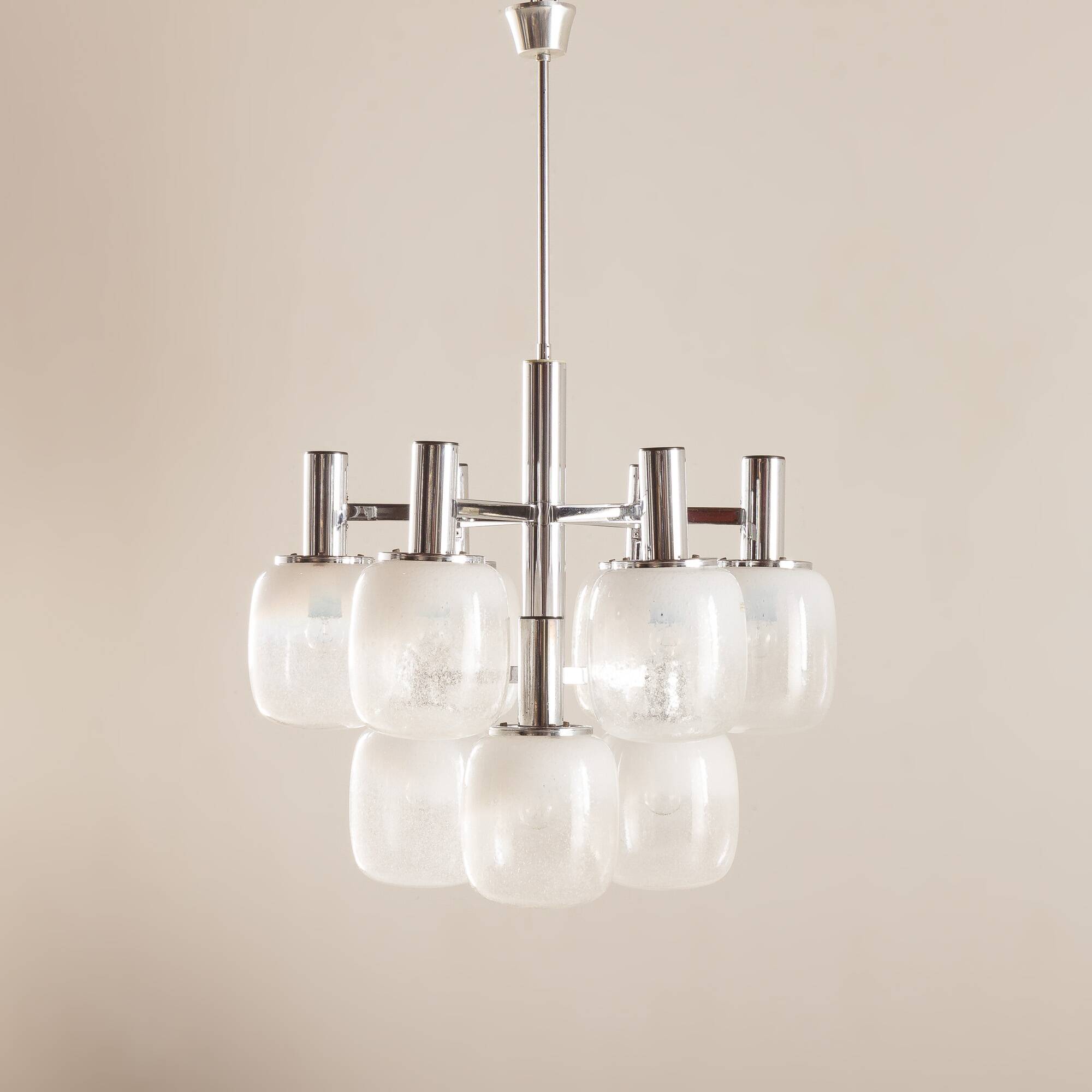 Targetti Sankey Murano glass chandelier, 1970s