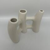 Brutalist vase in white ceramic