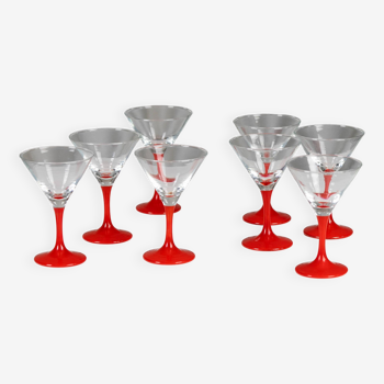 Set of 8 vintage cocktail glasses