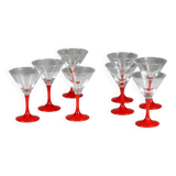 Set of 8 vintage cocktail glasses