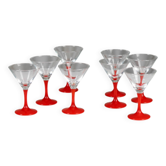 Lot de 8 verres à cocktail  vintage