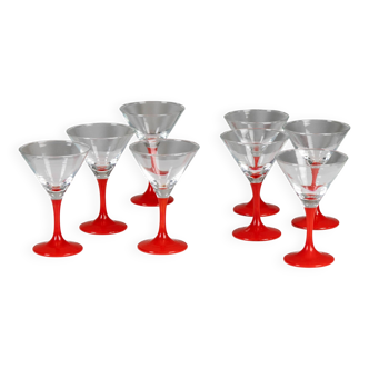 Set of 8 vintage cocktail glasses