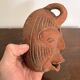 Ancient Anthropomorphic Oil Lamp Sculpture Terracotta Peru Pre-Columbian