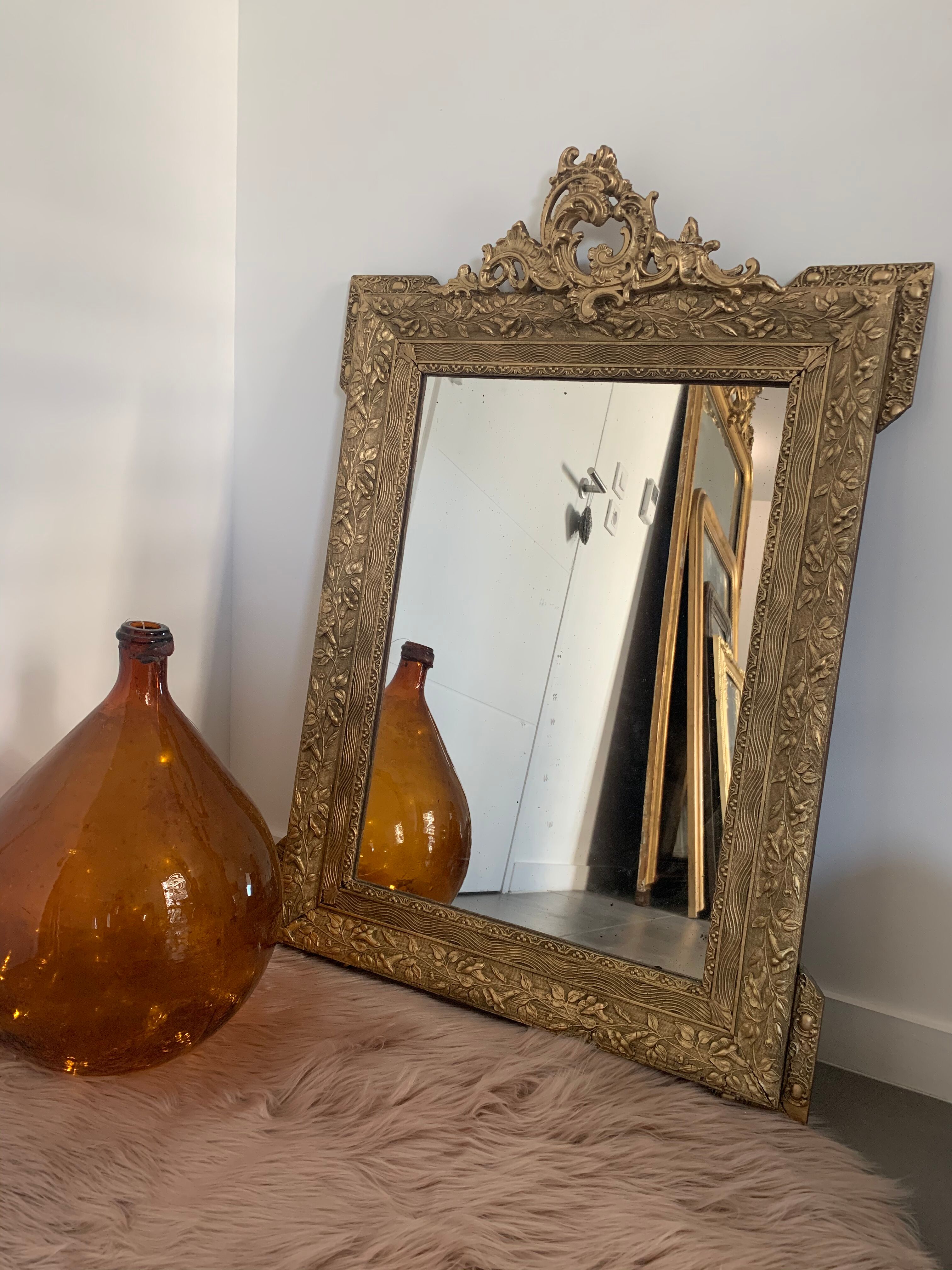 Napoleon III mirror with pediment - 92x63cm