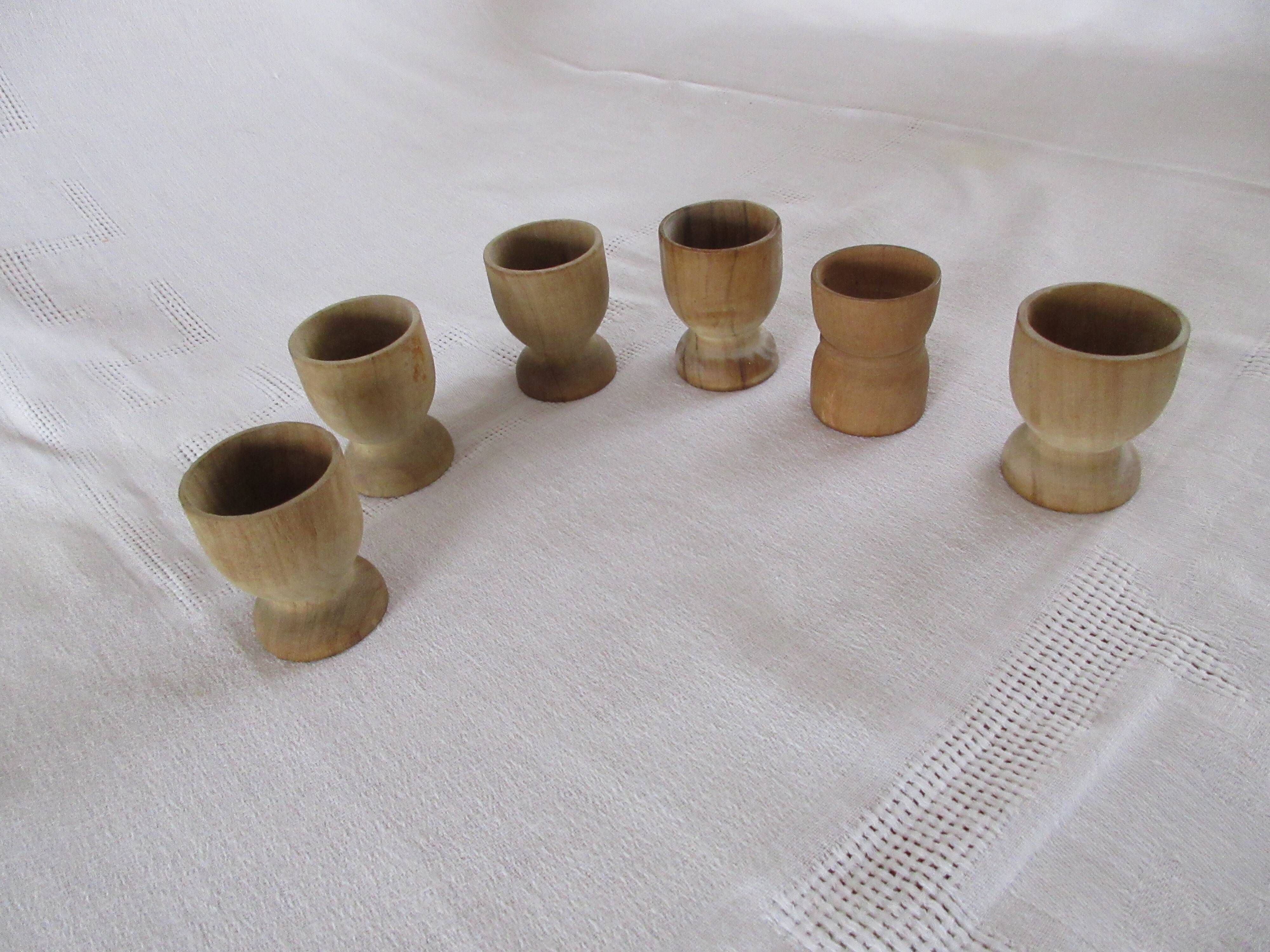6 olive wood shells
